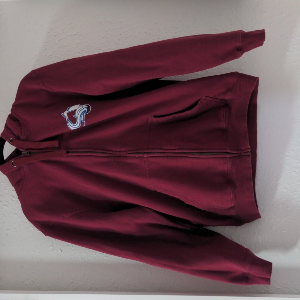 Colorado Avalanche Burgundy Full-Zip Hoodie with Chest Logo